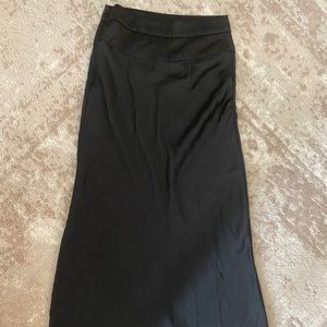 Black satin free people skirt